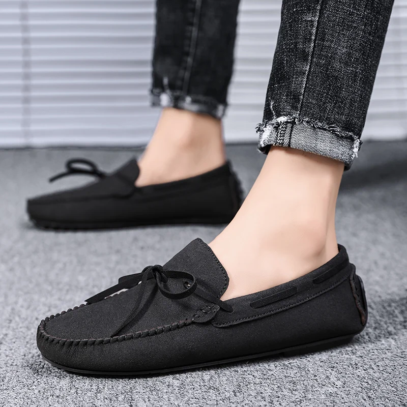Fashion Men's Leather Casual Shoes Antiskid Loafers Driving Moccasins Breathable 