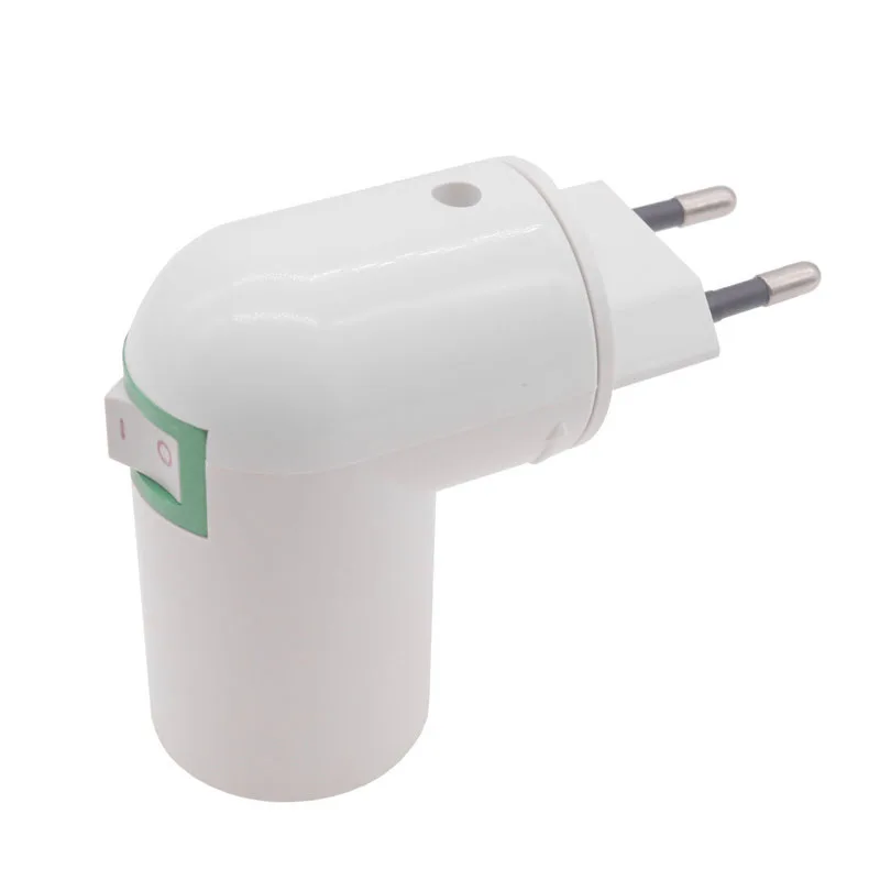 EU Plug PBT To E27 White Base LED Lamp Base Lampholder Adapter Converter Socket To E27 Lamp Bulbs Holder Bases Plug