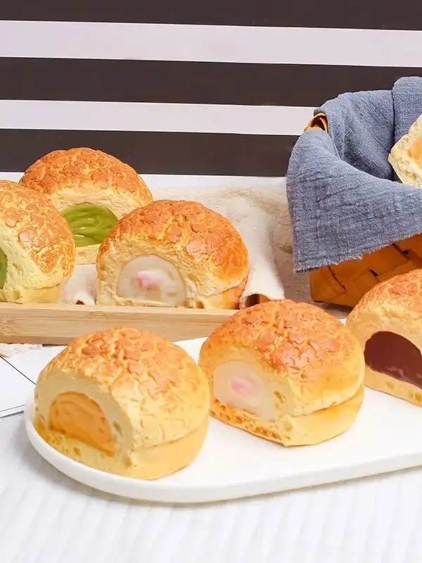 1 Stück Rebound-Simulations-Sandwich-Puff-Brot-Kuchen-Modell, Quetsch-Dekompressions-Online-Promi-Explosions-Lebensmittel-Fotografie-Requisite – Detail 1