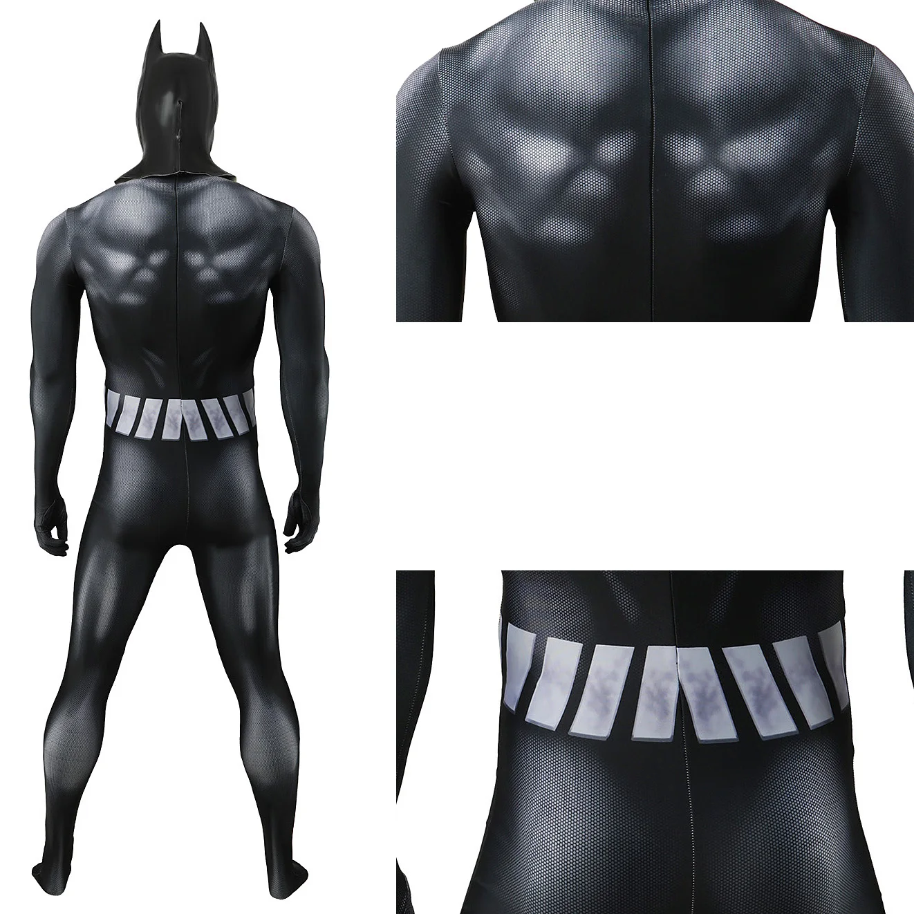 DC-Inspired Batman Cosplay Bodysuit for Adults and Kids