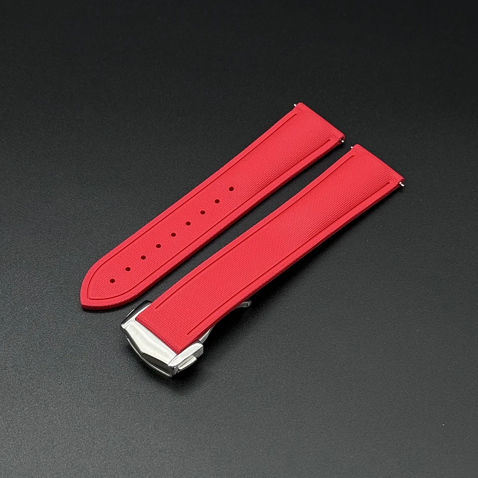 Premium Woven Pattern Sports Deployant Rubber Watch Band