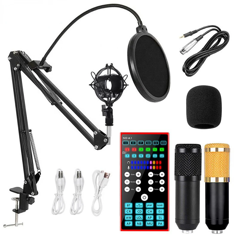 Condenser Microphone Sound Card Studio BM 800 Wireless Karaoke for