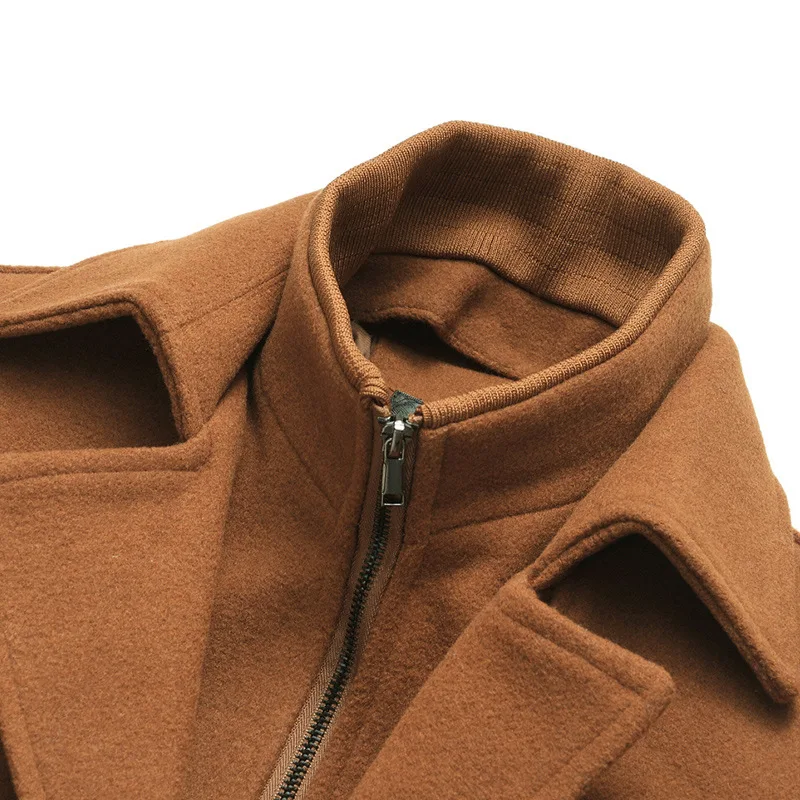 Winter Men Wool Coat Long Woollen Wind Coat Men Woolen Overcoat Casual Business Thick Trench Coat Jacket Male Oversized 4XL