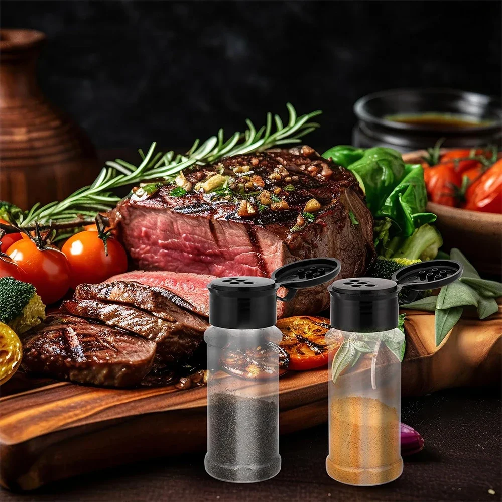 Description Picture 6 of item20/1x Clear Plastic Spice Bottle Kitchen Seasoning Containers Salt Pepper Shaker Jars Barbecue Condiment Bottles Kitchen Gadgets