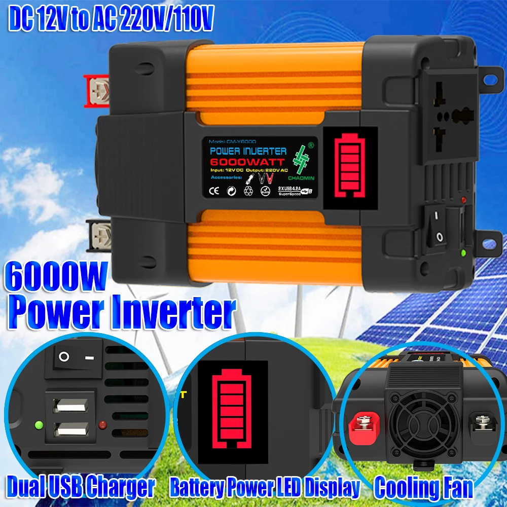 Description Picture 2 of item300W18V Solar Power Panels 6000W 12V220V/110V Group Inverter 30A Controller Solar System Solar Electric Generator Car Camping RV