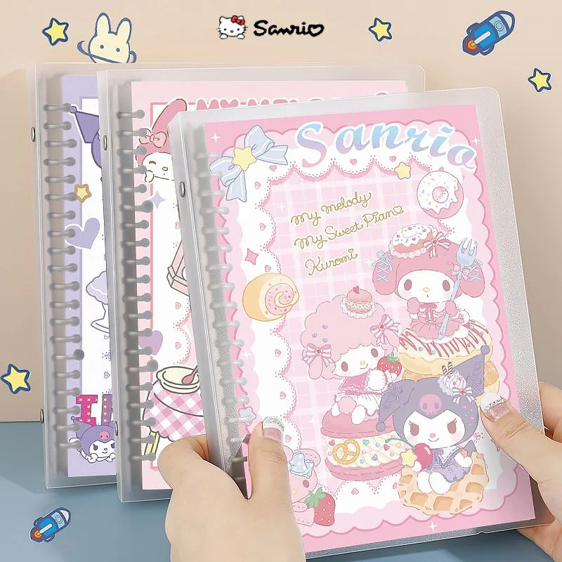 

A5 Fashion Sanrio Binder Notebook Kawaii Cinnamoroll My Melody Cartoon Student Handbook Removable Notepad Office Stationery