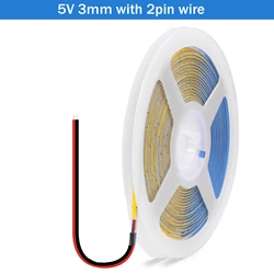 High - Density USB COB LED Strip Light with Adhesive - Flexible Linear Illumination, Various Width Options (White)