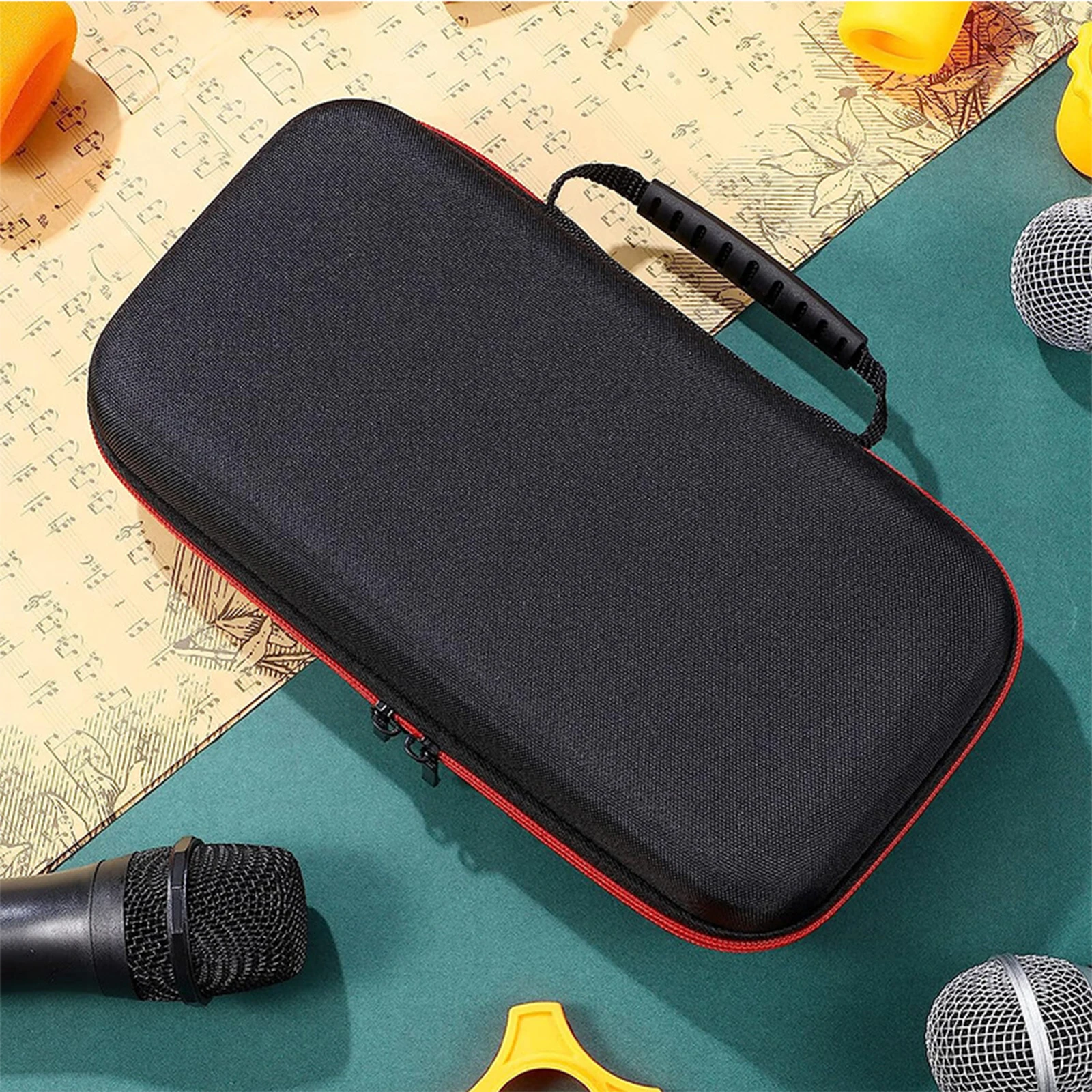 VIVI EVA Hard Shell Storage Zipper Case Microphone Storage Box Bag Easy