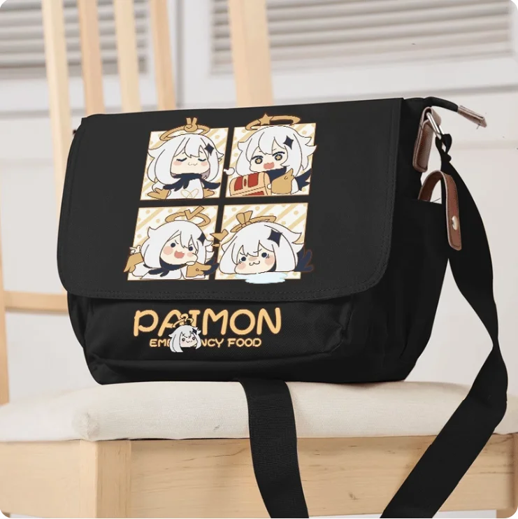 Anime Genshin Impact Paimon Cosplay Casual Oxford Messenger Bag Schoolbag Shoulder Bag Student Teenage Gift B220