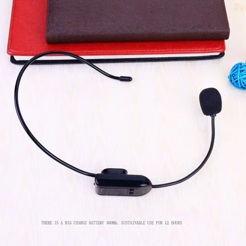 휴대용 FM 무선 마이크 헤드셋 작동이 더욱 쉽고 편리해졌습니다. -52dB±1.5dB 감도 마이크 헤드셋