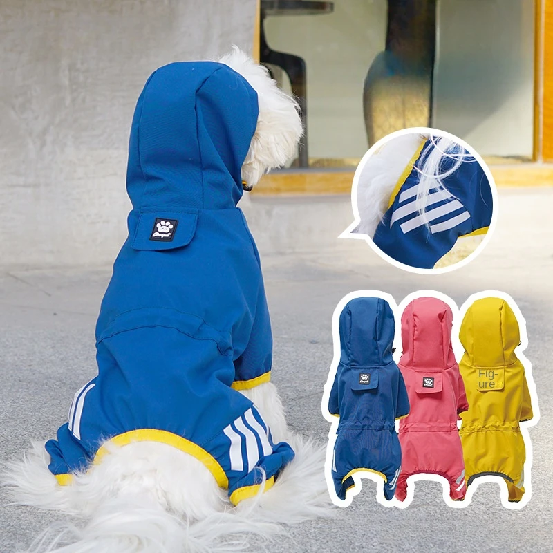 

Dog Raincoat All-Inclusive Four-Legged Waterproof Poncho Teddy/Pomeranian Rainy Pet Clothes Small and Medium Dogs Bichon