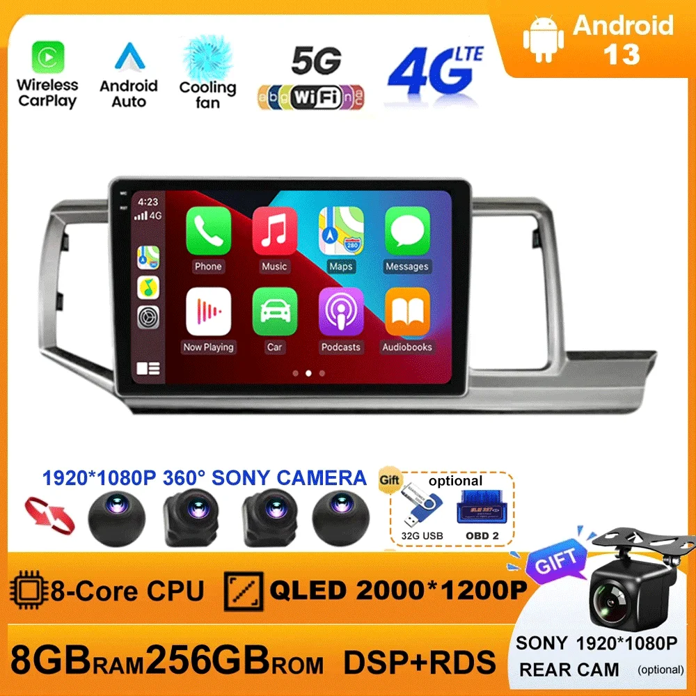 

Android 13 для Honda Stepwgn 2009-2013-2015, автомобильное радио, мультимедийный видеоплеер, навигация, стерео, GPS, Carplay, Android, авто, Wi-Fi