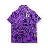 Dark Icon Purple Tiger Hawaiian Shirts Men Summer Button Down Collar Men's Shirts Male Top 2