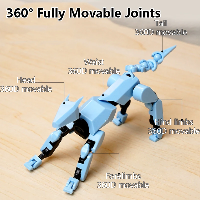 3D Multi-Jointed Movable Shapeshift Robot Joint Dog Creative Printed Mannequin Dummy Action Model Doll Toys For_voghion.com