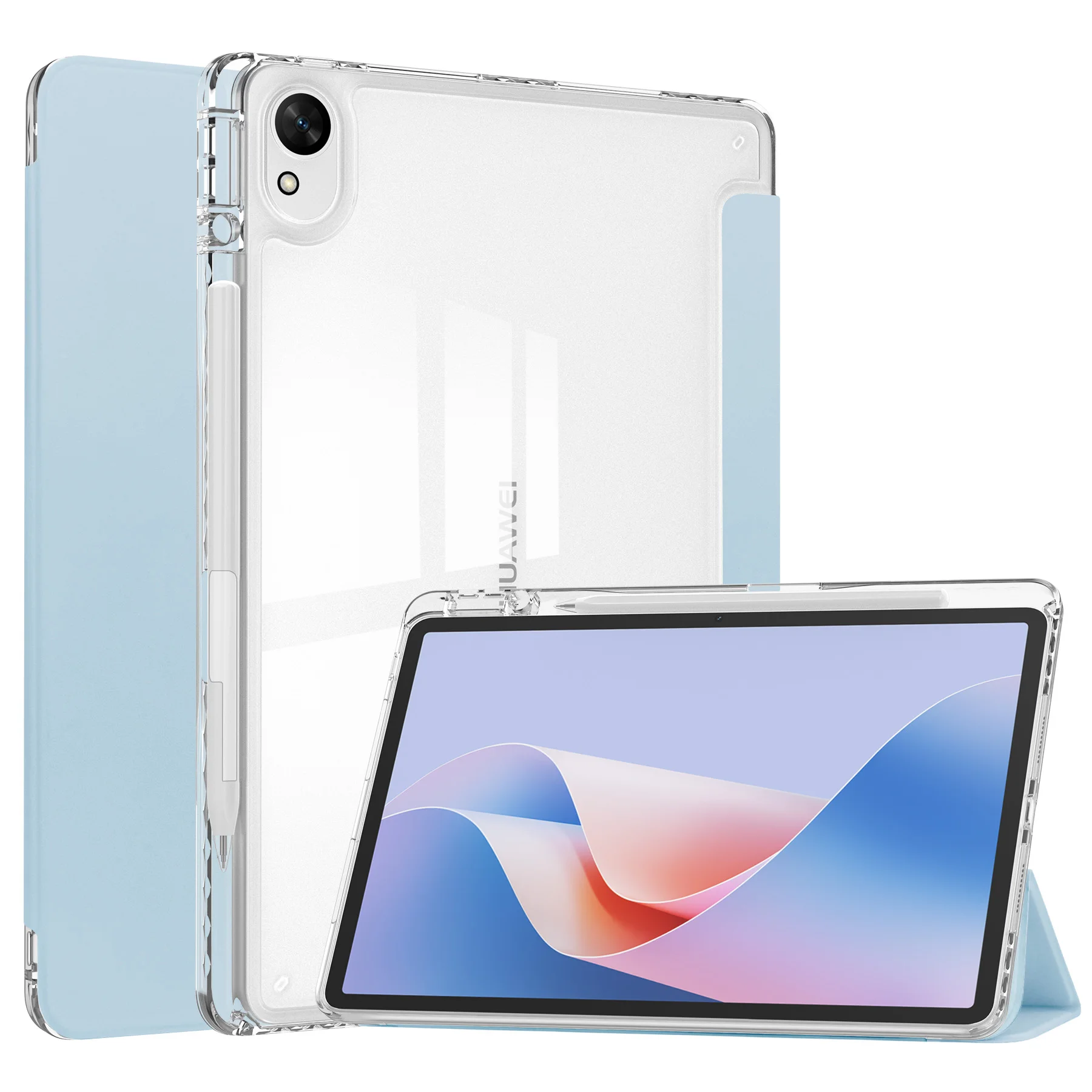 Enhanced Clear Acrylic Stand Case with Pen Holder