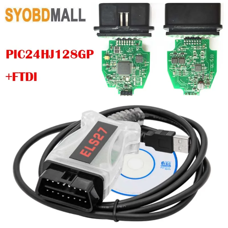 OBD2 Scanner OBD Code Reader V2.3.8 ELS27 FORScan Scanner for Ford/Mazda/Lincoln/Mercury OBD2 Diagnostic Cable Green PCB PIC24HJ128GP Els27 ELM327&J2534