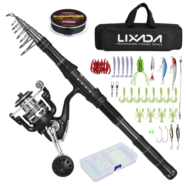 Fishing Rod and Reel Combo Telescopic Fishing Poe with Spinning Reel Combo  Kit Fishing Line Lures Hooks Set Fishing Accessories - AliExpress