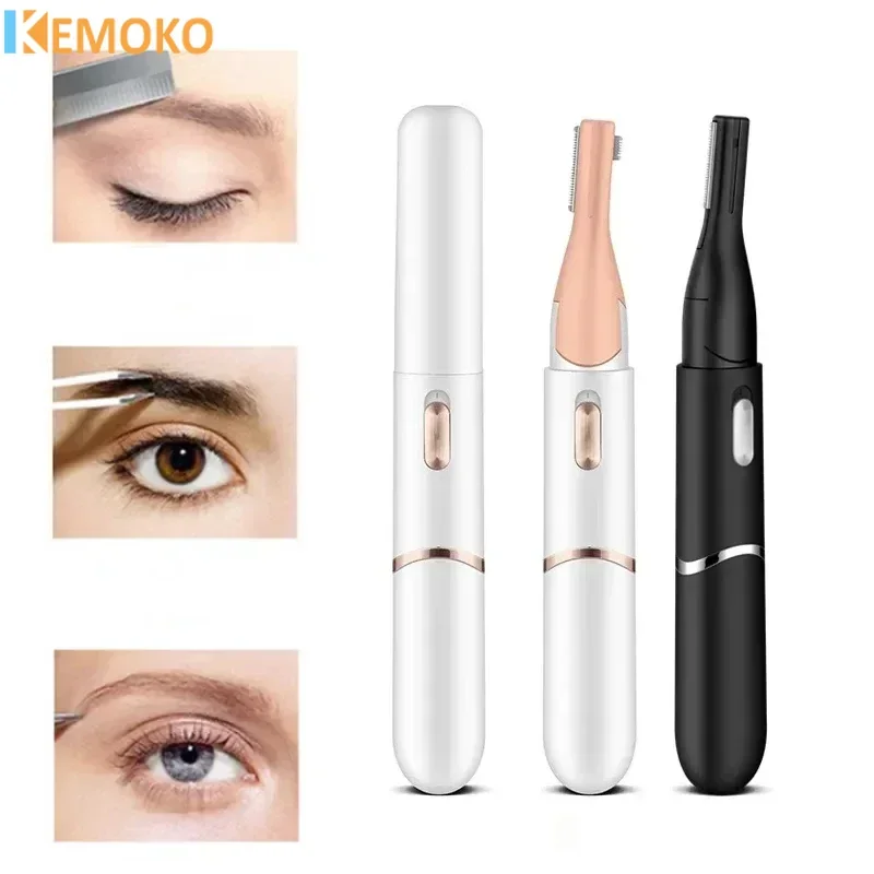 Electric Eyebrow Trimmer Razor Brow Shaping Portable Shaving Washable Hair Trimmer Razor Duals Cutter Head Design Tools
