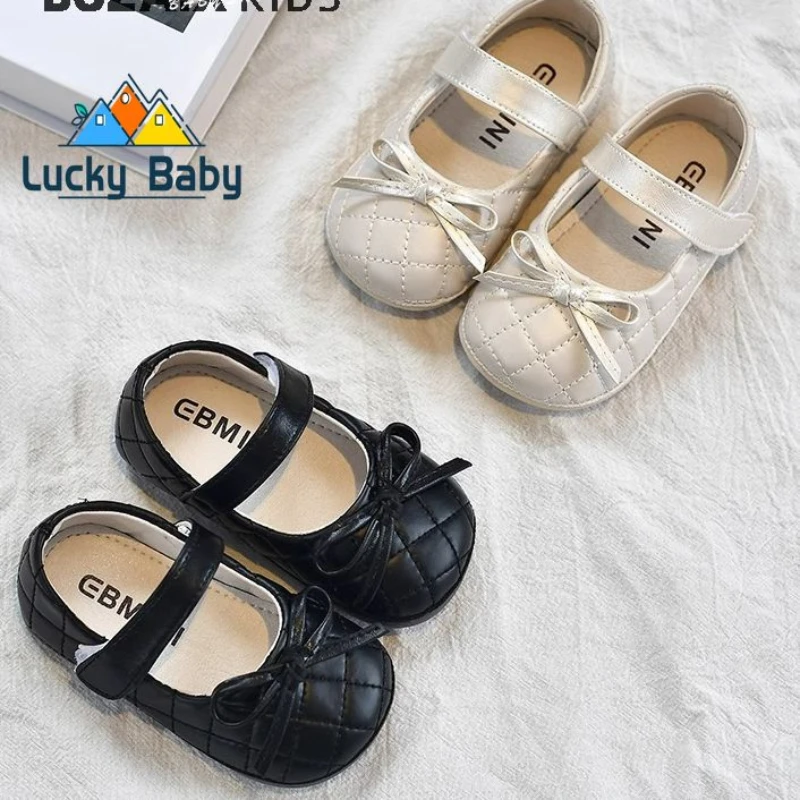 Fashion Leather Shoe Versatile Comfort Casual Girl Shoes Simple New Kid Shoe Soft Soled Comfort Sandals Flat Sweet Princess