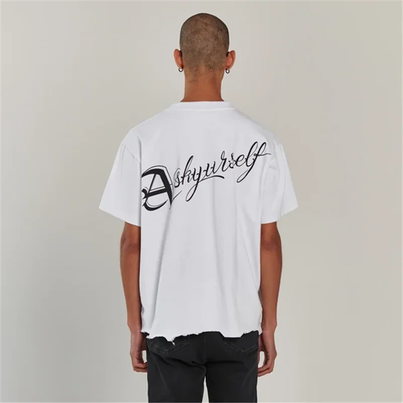 2022ss New Men Women Tees ASKYURSELF DESTROYED T Shirt 1:1 Best Quality T-shirt Clothing Tops Tee Short Sleeve |