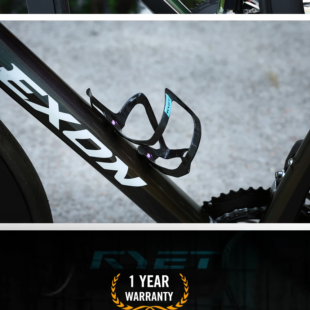 RYET Vollcarbon-Fahrradflaschenhalter 25g Ultraleichtes seitliches Einstiegsdesign mit Regenbogen-Schraube für Rennrad- und MTB-Radfahren – Detail 20