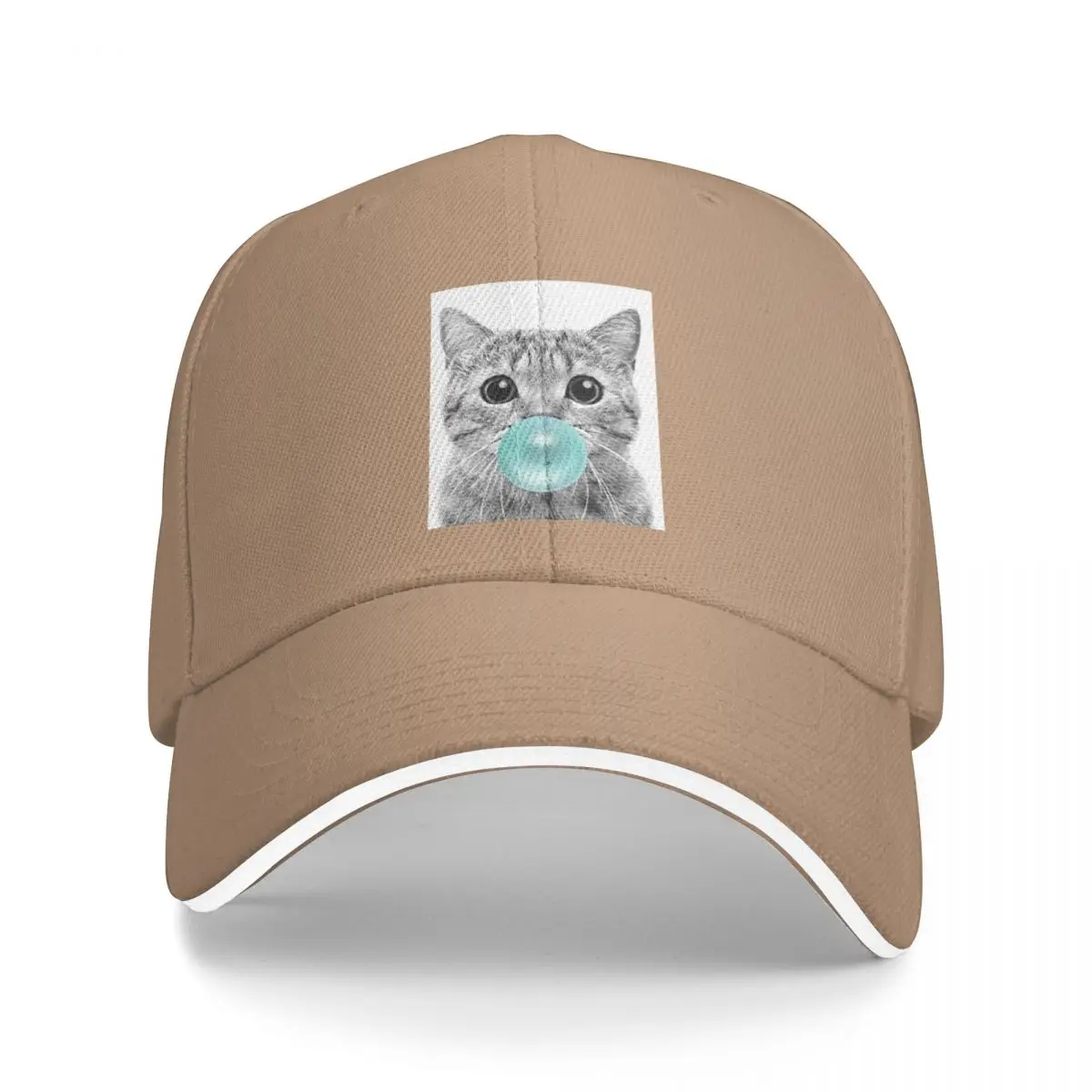 

Cat Chewing Blue Bubble Gum Bucket Hat Baseball Cap baseball caps Hat beach women's hats Men's