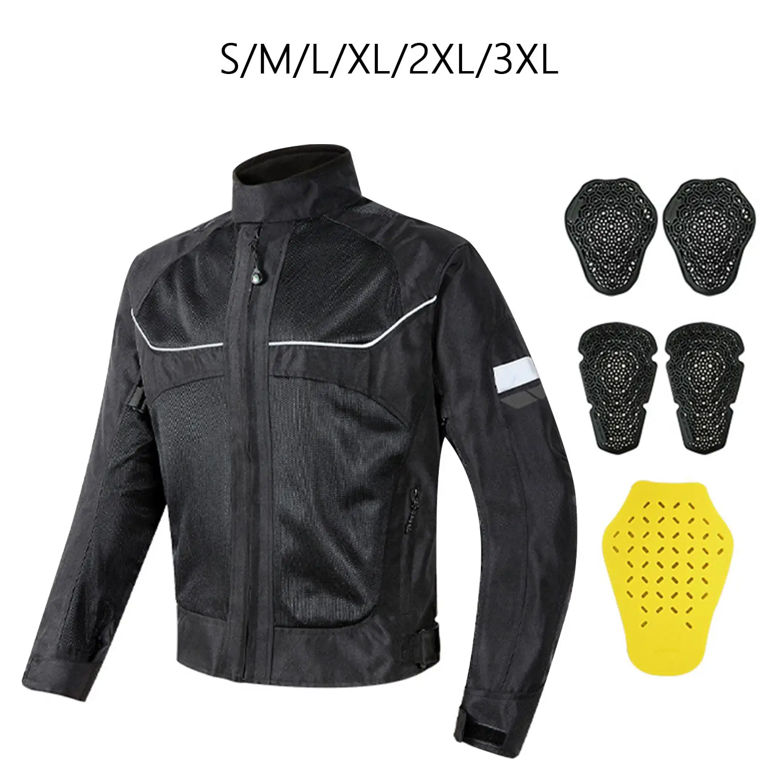 Summer Motorcycle Jacket Motorbike Jacket Reflective Adjustable Protective Gear