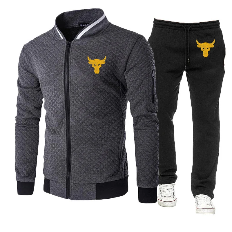 Mens Sportswear Jacket Sweatpants Set Autumn Spring