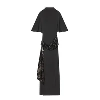 Women Backless Sequin Patchwork Maxi Dress Elegant Wide Sleeve Long Gowns Feminine New Fashion Evening Party Daily Robes - Image 6