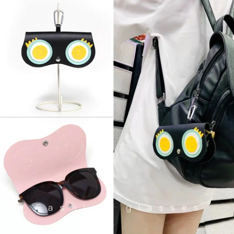 

Мультяшные женские портативные солнцезащитные очки, футляр для очков, искусственная кожа, милые защитные сумки, футляр для хранения солнцезащитных очков