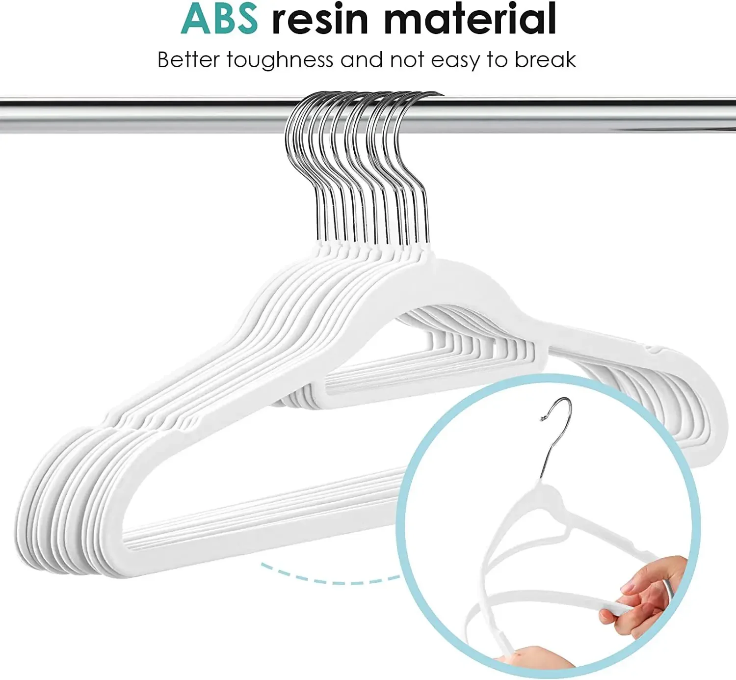 42Cm ABS flocking non-slip clothes hanger Home Clothing Store Finishing Storage Rack Closet Seamless Storage Clothes Hanger