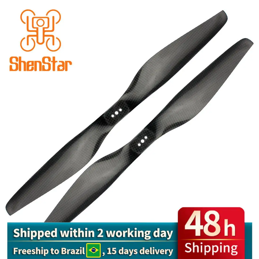 ShenStar 4Pairs Three hole Carbon Fiber 15x5.5 1555 Propeller CW CCW ...