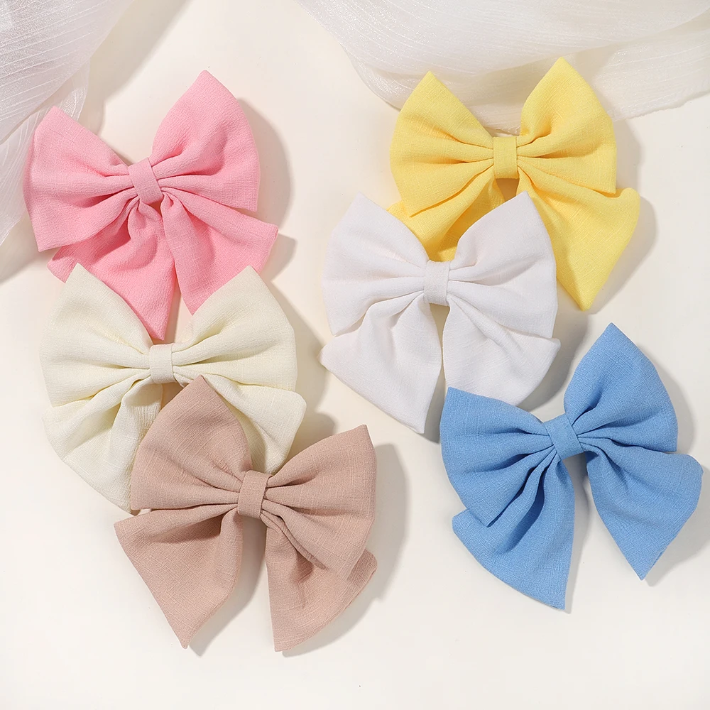 1Pcs/Set Fashion 4.5Inch Lovely Hair Bows Clips Baby Accessories For Girls Grosgrain Ribbon Delicate Hairgrips Headwear Children