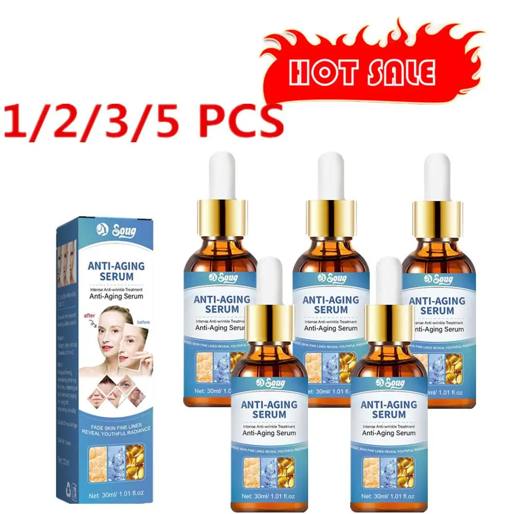 

1-5X 30ml Anti Wrinkle Essence Restore Skin Aging Sagging Wrinkle Skin Fade Improve Remover Lines Collagen Serum Fine Elasticity