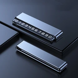 Temporary Car Parking Phone Number Plate - Hidden Auto Interior Accessory (Silver - Double - Number)