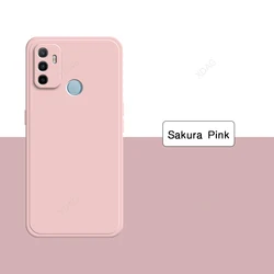 Premium Liquid Silicone Soft Candy Color Phone Case - Original Design Back Cover for OPPO A53 4G (Sakura Pink)
