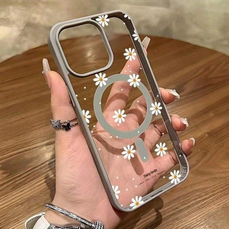 iPhone Magnetic Case with Small Daisy Pattern 5