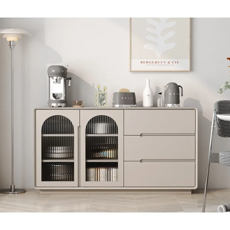 

Simple Modern Entrance Cabinet Cream Silent Style Storage Organizer Decorative Tea Cabinet Wine Cabinet