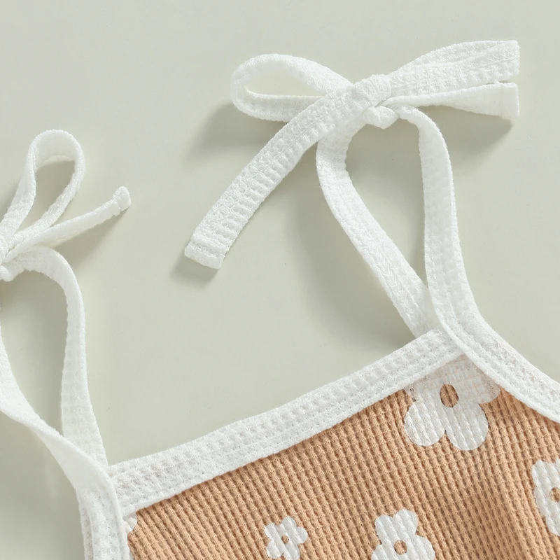 

WZTYYDS Toddler Baby Girl Summer Clothes Floral Romper Tie-Up Strap Halter Jumpsuit Infant Summer Sling Playsuit 6M-3T
