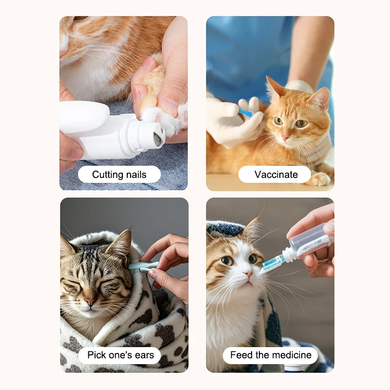 Cat Fixed Cloth Cat Grooming Soft Restraint Bag Nail Clipping Injections Anti Escape Anti Bite Pet Self-adhesive Wrap