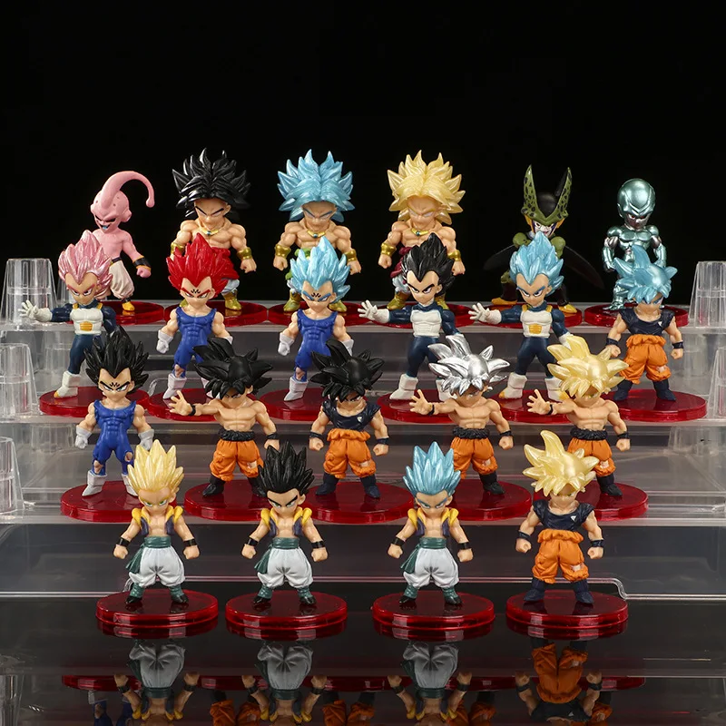 

2nd Generation 21Pcs Dragon Ball Figure Son Goku Vegeta IV Majin Buu Frieza PVC Model Ornament Office Decoration Room Toys