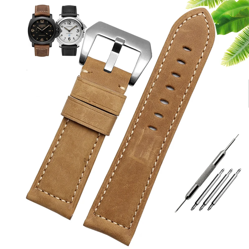 Premium Crazy Horse Leather Watch Band - Genuine Leather Strap