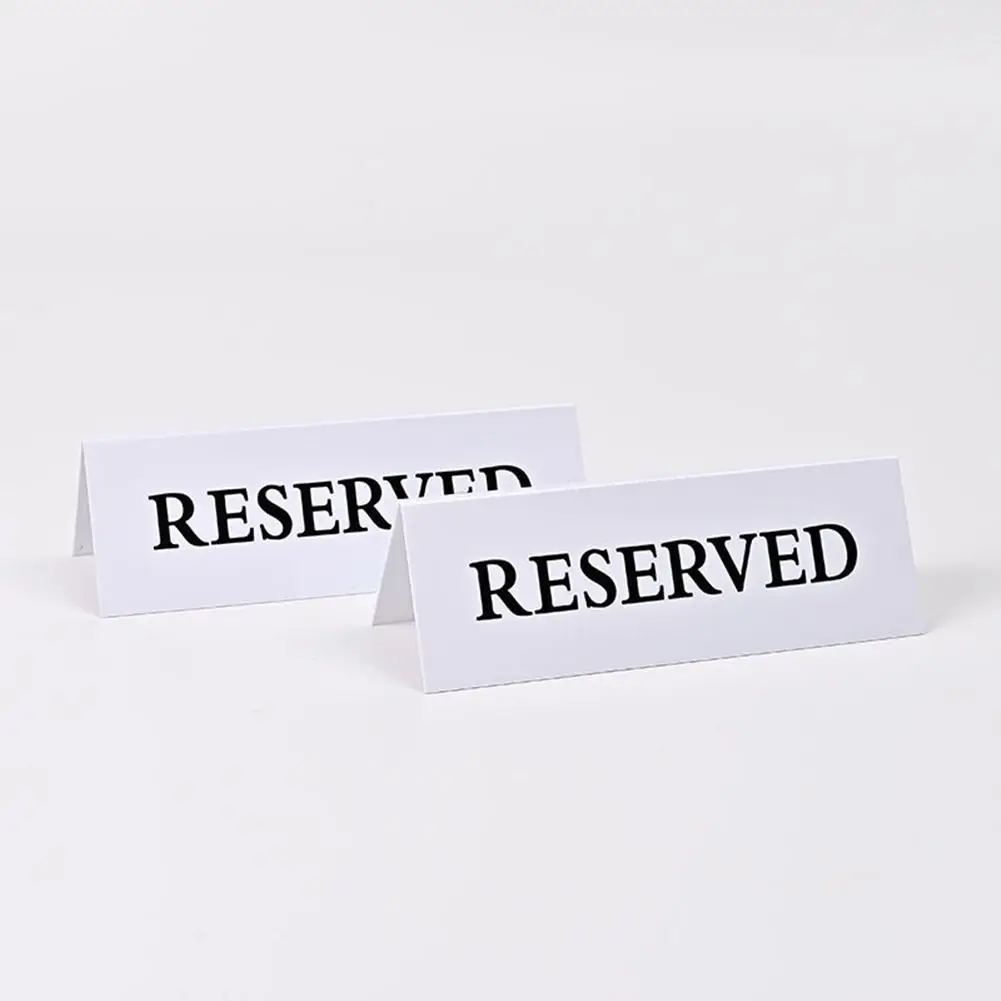 6pcs Acrylic Table Sign Waterproof Inverted V Triangle Table Seat Reminder Sign For Hotel Restaurant Wedding Chairs Party Decor