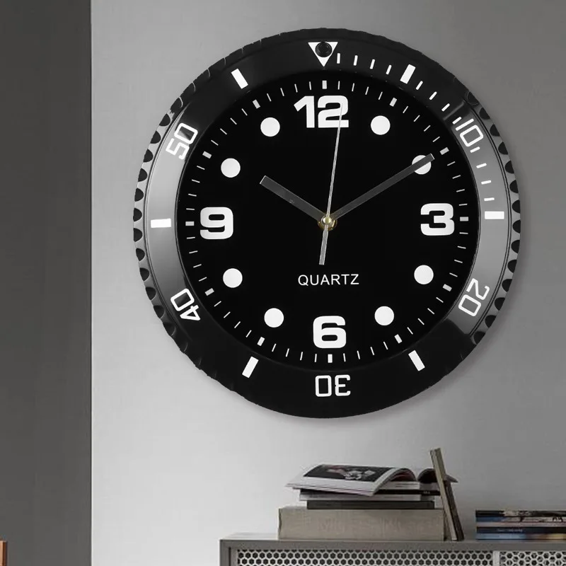 28CM Luxury Wall Clock Design Metal Art Large Digital Luminous Wall Rol Watches Clock House Living Room Decoration