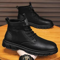 New 2025 Trend Mens Ankle Boots Genuine Leather Shoes Men All-match Leisure Oxford Shoes Classic Style Motorcycle Boots