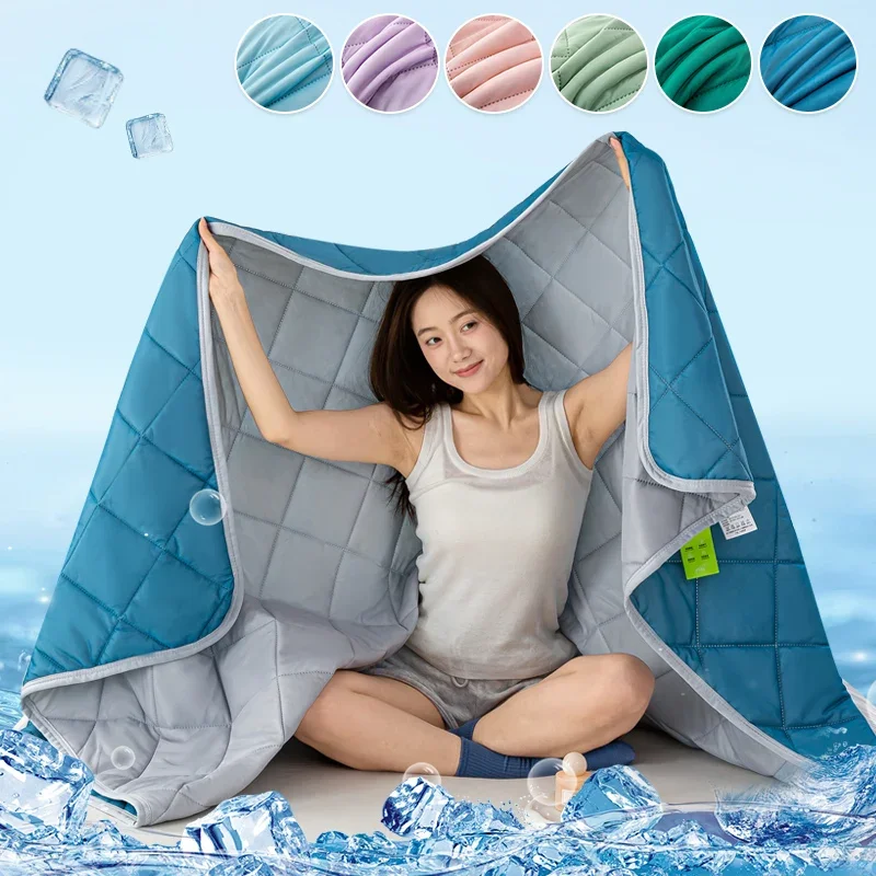 Summer Cooling Blanket For Bed Silky Air Condition Solid Color Ultra-Soft Blanket Washable Ice Quilt Class A Cool Feeling Quilt 4