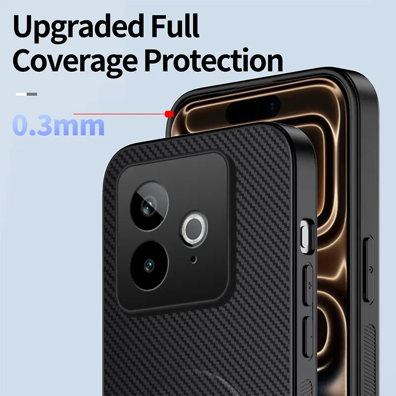 Carbon Fiber Texture Magnetic Bracket Cover - Premium Anti-Fall Case with Business Design