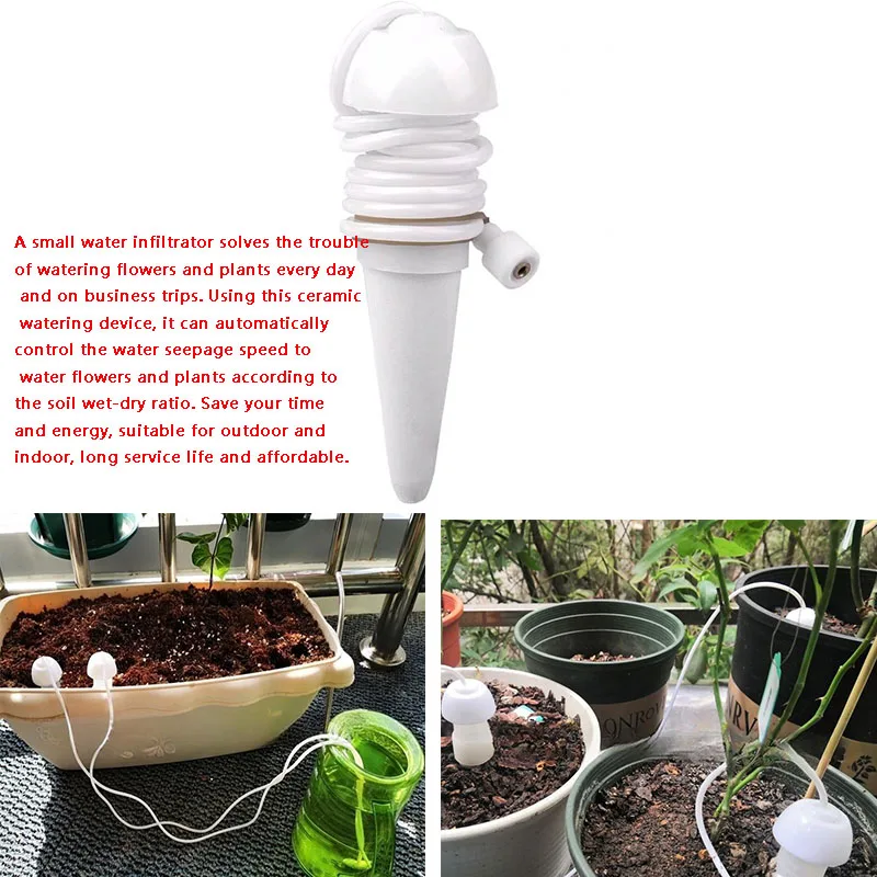 

4Pcs Automatic Water Seepage Device Automatic Flower Watering Device Waterer Travel Auto Drip Irrigation Water Seepage Tool