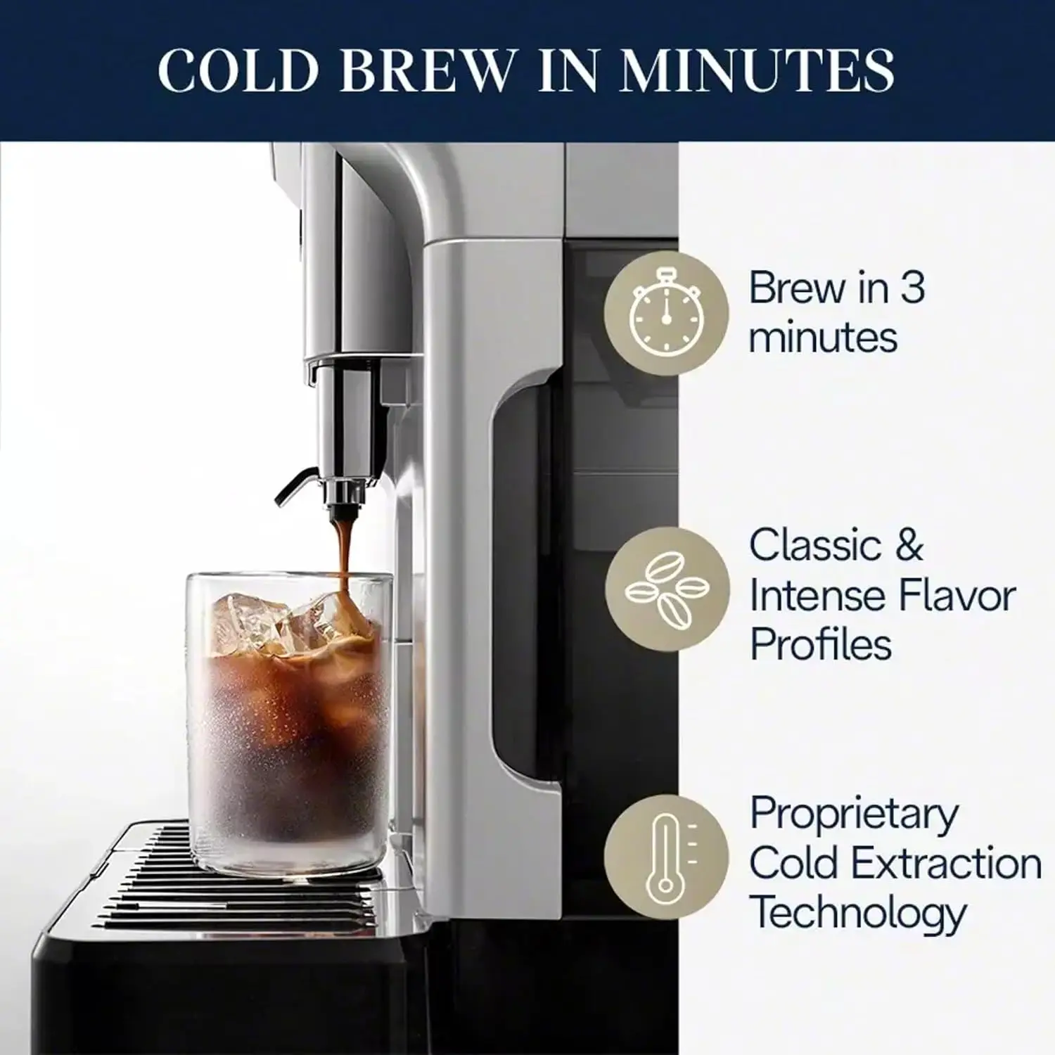 Machine with Cold Brew, Automatic Hot & Cold Milk Frother for 50+ One Touch Recipes, Built-in 6