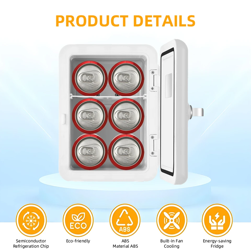 Portable 4L Mini Beauty Fridge Car & Home Dual Use Cooling Heating Refrigerator Skincare Cosmetics Makeup Face Fridge for Travel 5
